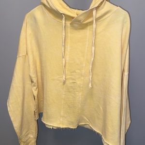 Yellow cropped hoodie
